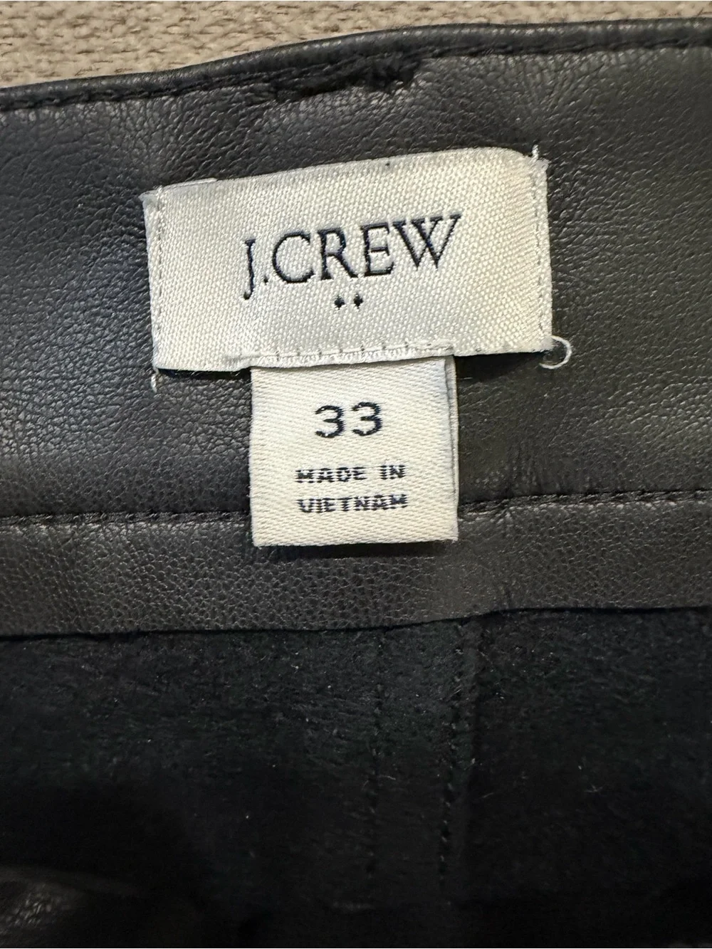 JCrew Black Faux Leather Jeans -